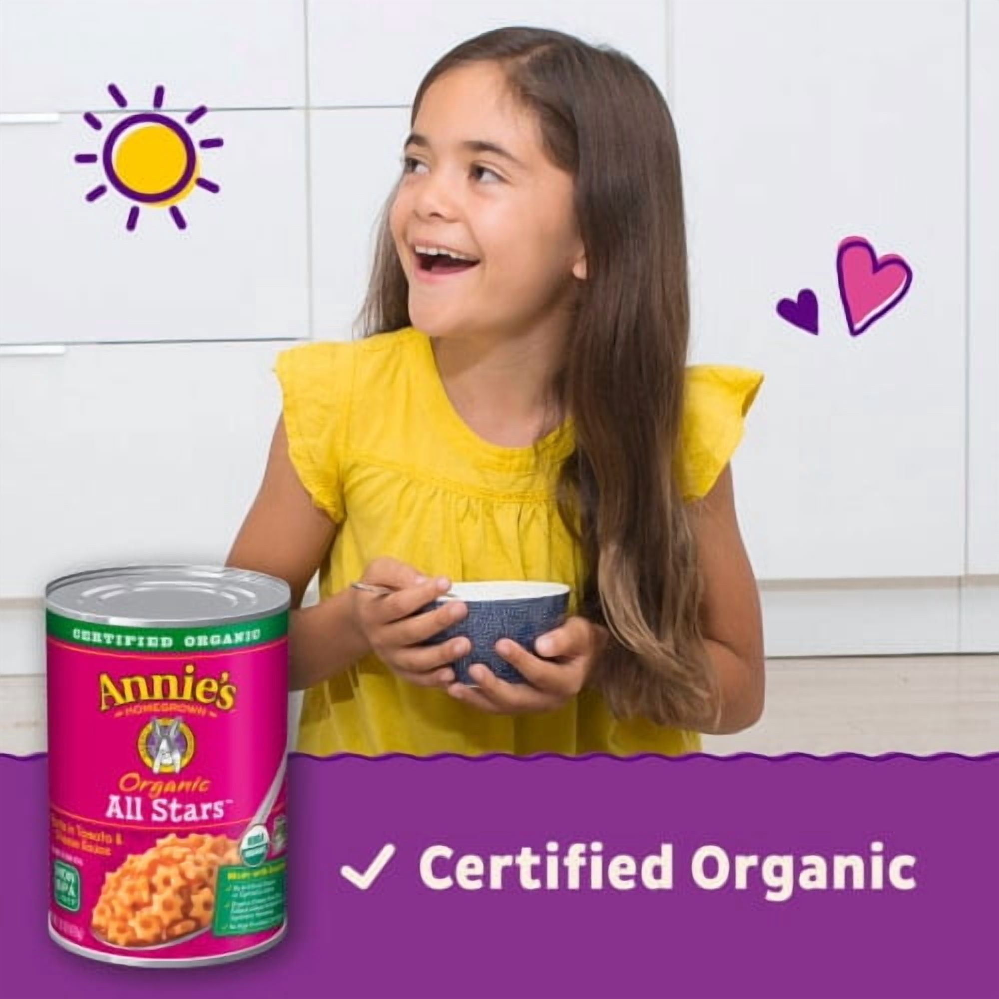 2X-Annie's Organic All Stars Tomato & Cheese Sauce Canned Pasta - 15.00 oz - 1 ct