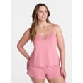 thumbnail image 2 of Joyspun Women’s Dreamy Soft Collection Lace Trim Knit Cami and Shorts Set, Sizes XS-3X, 2 of 6