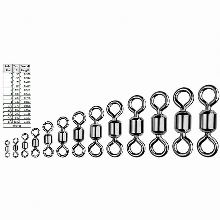50 Girelle Power Swivels Taglia 8: 195 Libbre Di Forza Per Pesca Impegnativa