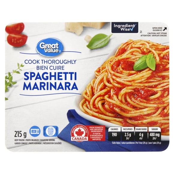 Spaghetti marinara Great Value 215 g