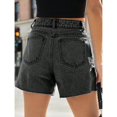 thumbnail image 4 of Women's Ripped Distressed Denim Shorts High Waisted Frayed Hem Stretchy Jeans Casual Summer Pants with Pockets, 4 of 6