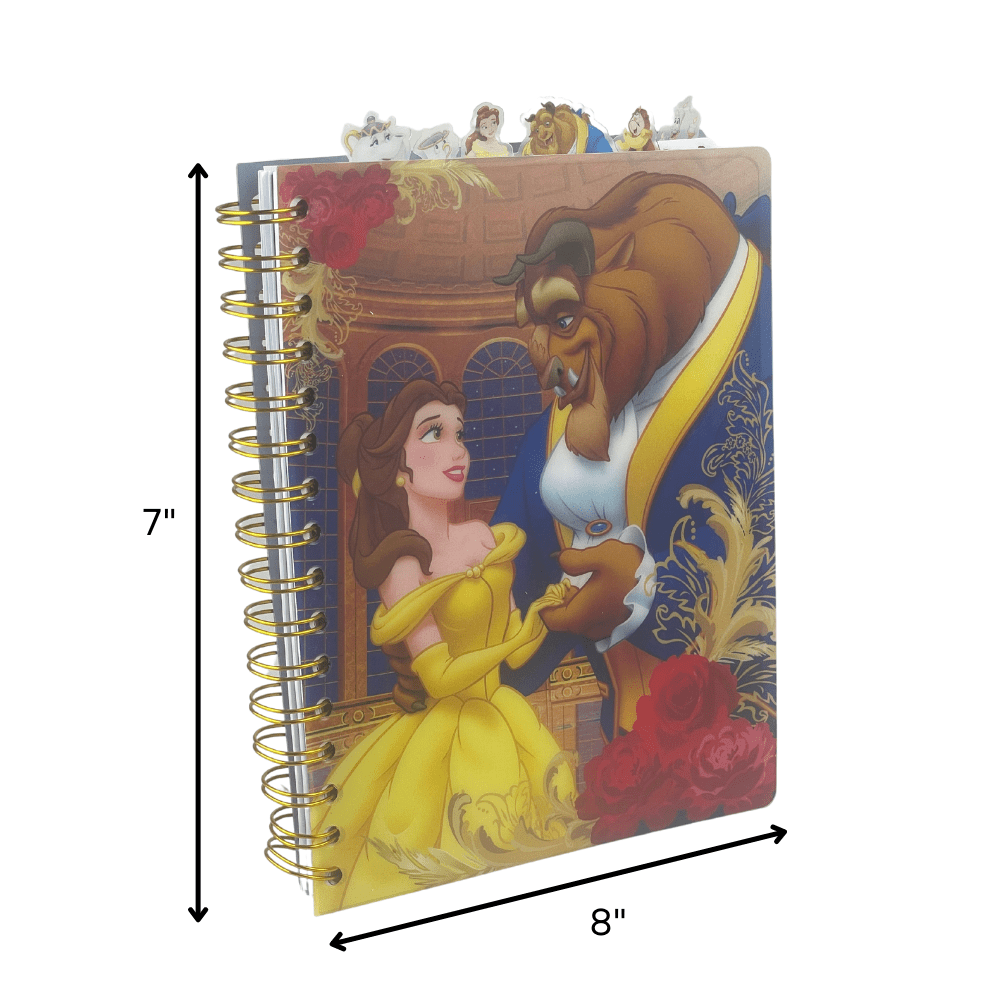 Disney, Beauty and the Beast Spiral Notebook 8x7, 6 Tab Dividers