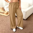 thumbnail image 5 of SBYOJLPB Women's Plus Size Pants Solid Color Elastic Waist Drawstring Pants with Pocket, 5 of 7