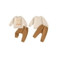 thumbnail image 3 of Aojekbee 2-Piece Toddler Boys Sweatsuit Set Letter Print Long Sleeve Round Neck Tops Drawstring Long Trousers Outfits, 3 of 10