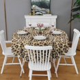 thumbnail image 2 of Brown and Black Leopard Print Round Tablecloth 60"x60",Wrinkle Wipeable Table Cloth for Kitchen Dining Room Picnic Patio Party, 2 of 6