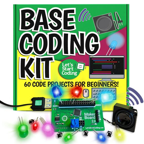 Trousse de Base Jeu de Codage Informatique pour Enfants 8-12+ et Ados pour Apprendre le Code et l'Électronique. Excellent Cadeau STIM pour Garçons et Filles pour un Vrai C++ Codage avec Plus de 60 Projets Inclus.