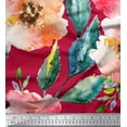 thumbnail image 1 of Soimoi polyester Crepe Fabric Flower & Leaves Watercolor Print Sewing Fabric Yard 52 Inch Wide, 1 of 3