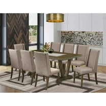 East West Furniture V-Style 6-piece Wood Dining Set in Dahlia Purple
