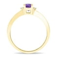 thumbnail image 3 of SZUL Women's Oval Shaped Amethyst and Diamond Classic Band in 10K Yellow Gold, 3 of 5
