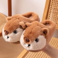 thumbnail image 4 of POROPL House Slippers for Women,Cute Fuzzy Slippers Plush Animal House Shoes Cozy Warm Indoor Slip On, 4 of 5