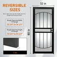 thumbnail image 5 of Grisham Deluxe Steel Security Door,32'' x 80'' Metal Tempered Glass Door Screen Replacement Enter Doors,Storm Door (555-32 Black)), 5 of 7