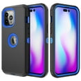 thumbnail image 4 of Xhy iPhone 14 Pro Max Case with Screen and Lens Protector Military Grade Heavy Duty 3 in 1 Shockproof Armor Rugged Durable Detachable for iPhone 14 Pro Max 6.7 inch 2022 Phone - Black+Dark Blue, 4 of 6