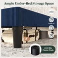 thumbnail image 5 of Amolife Queen Size Platform Bed Frame with Velvet Upholstered Wingback Headboard, Dark Blue, 5 of 11