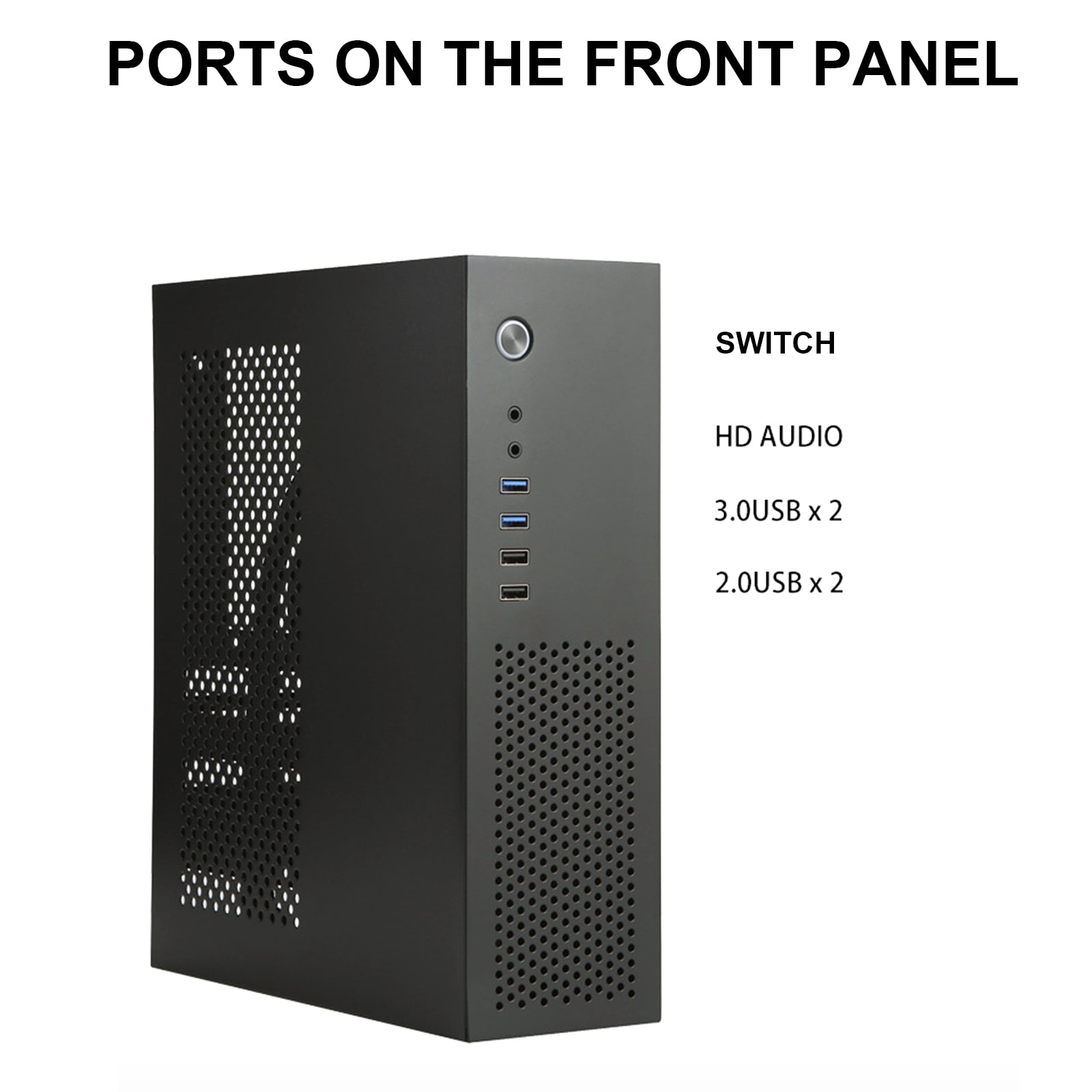 A10 Small Desktop Case 7.3L MATX Chassis HTPC PC Case Support 2.5 3.5inch Hard Disks Space Efficiency Cooling