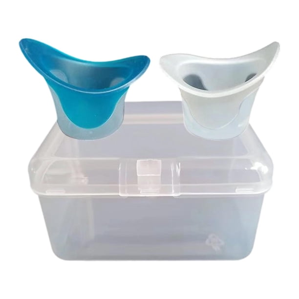 2 vasos lavaojos reutilizables para mantener tus ojos limpios. Vasos de limpieza ocular. Vaso para enjuague ocular. Azul y blanco