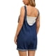 thumbnail image 3 of Mono de mezclilla sin mangas para mujer Inspire Chic, pantalones cortos casuales sueltos con bolsillos, L azul oscuro, 3 of 5