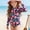 Multicolour, variant on Girls Swimsuit Size 7-8Y Quick Dry Floral Print Long Sleeve Round Neck with Half Zip One Piece Swimsuit Breathable Bathing Suits for Girls