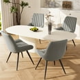 thumbnail image 3 of Modern Dining Chairs Set of 2, Upholstered Fabric Kitchen Chairs with Thick Cushions and Sturdy Metal Legs, 300 lbs Capacity, 3 of 8
