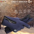 thumbnail image 3 of Spencer Winter Touch Screen Gloves Outdoor Windproof Waterproof Fleece Texting Gloves Non-Slip Palm for Men Women (XL, Blue), 3 of 9