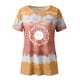 thumbnail image 3 of Gibobby Playera de Verano para Mujer Camiseta de manga corta con cuello redondo y estampado de girasol para mujer(Caqui,CH), 3 of 4