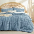 thumbnail image 1 of Juego de edredón Bedsure Tufted Boho, tamaño completo, azul grisáceo, 1 of 7