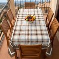 thumbnail image 5 of Brown Checked Rectangle Tablecloth, Brown Lace Vintage Buffalo Plaid Waterproof & StainResistant Tablecloth, Washable Oil-proof Table Cover for Dining/Party/Wedding/Camping/Buffet 54x108 In, 5 of 9