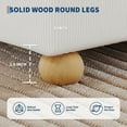 thumbnail image 6 of Full Size Cloud Bed Frame，Corduroy Low Bed Frame Without Headboard, Thick Fabric Upholstered Platform Bed, Solid Wood Legs, No Box Spring Needed, Never Squeak, Easy Assembly, White, 6 of 8