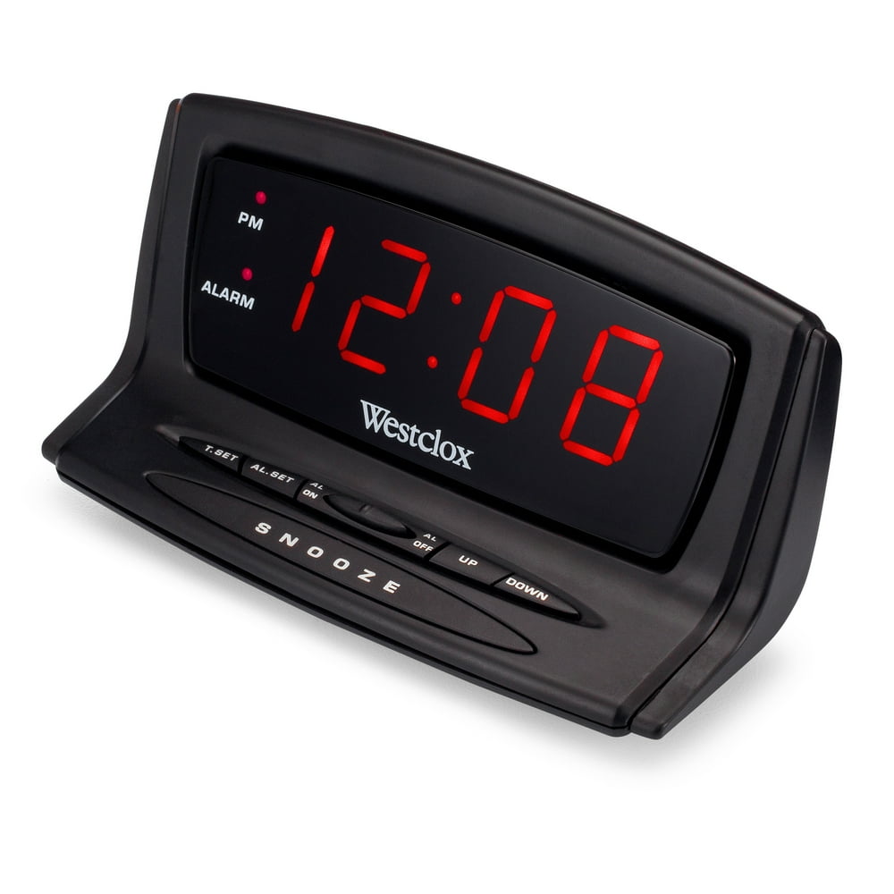 Westclox LED Alarm Clock, 70012BK - Walmart.com - Walmart.com