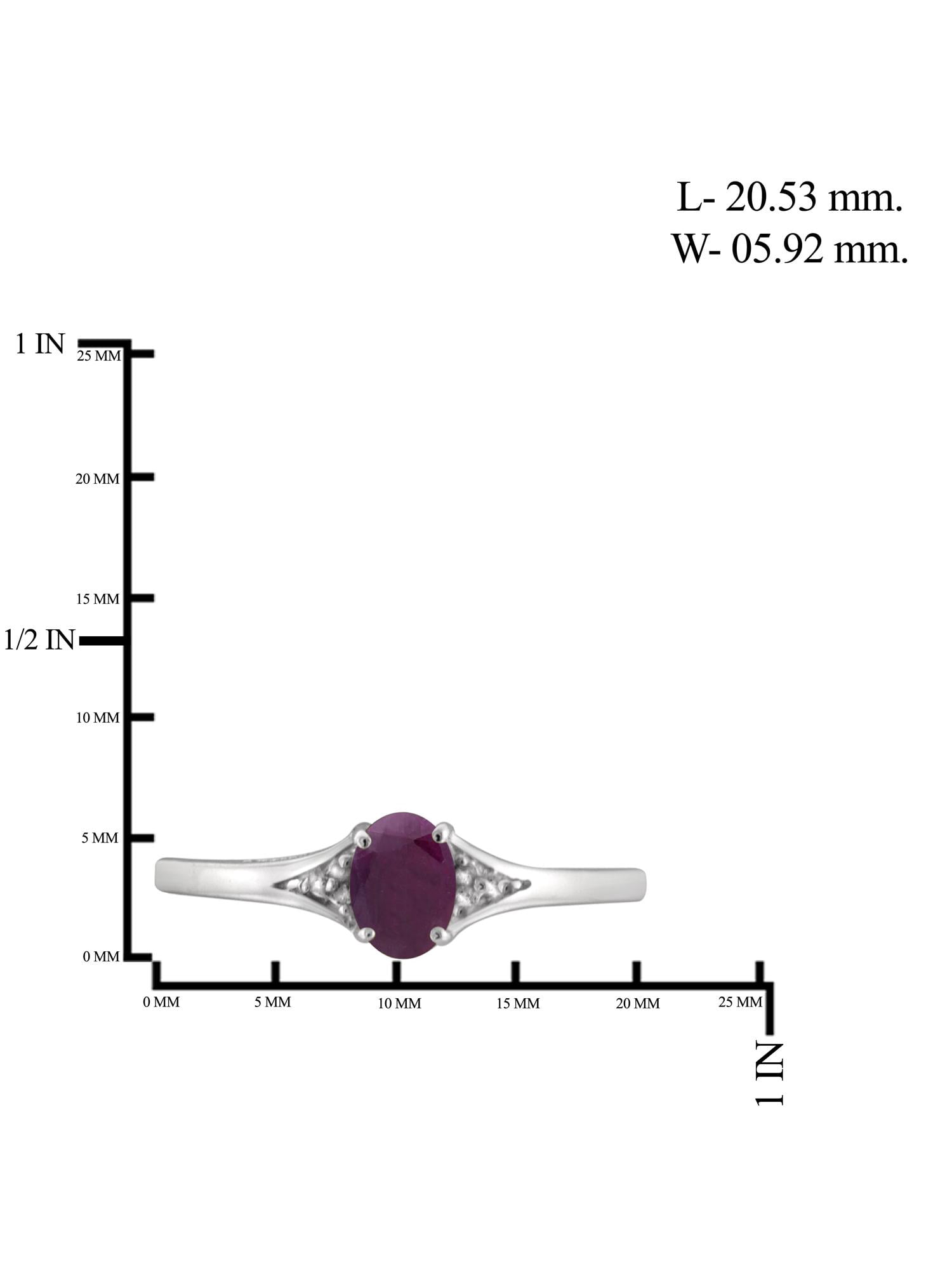 JewelersClub Ruby Ring Birthstone Jewelry – 0.50 Carat Ruby Sterling Silver Ring Jewelry with White Diamond Accent – Gemstone Rings with Hypoallergenic Sterling Silver Band