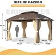 thumbnail image 2 of EROMMY  10' x 13' Gazebo, Hardtop Gazebo with Arc Galvanized Steel Double Roof, Aluminum Frame, Curtain and Netting for Patios, Decks and Backyard, 2 of 9