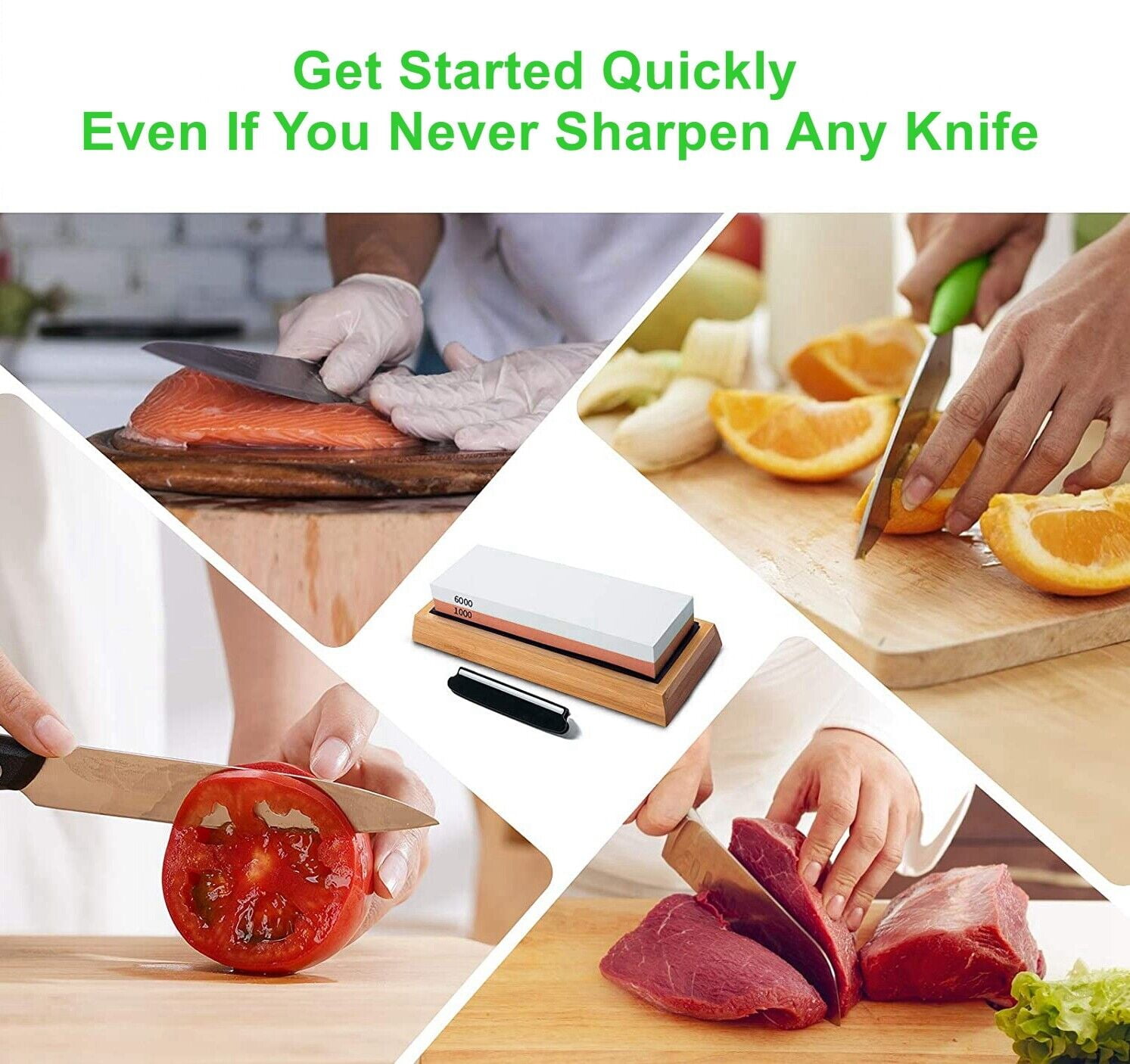 SATC 7Pcs Whetstone Knife Sharpener Stone 400-8000 Grit Sharpening Stone Set for Grinding