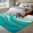 thumbnail image 5 of 5x8 Area Rugs for Living Room, Teal Waves Abstract Non Slip Area Rugs for Kitchen Bedroom Entryway, Gradient Fluid Water Ripple Washable Carpet Runner Rug Floor Mats for Bedroom Home Decor, 5 of 9