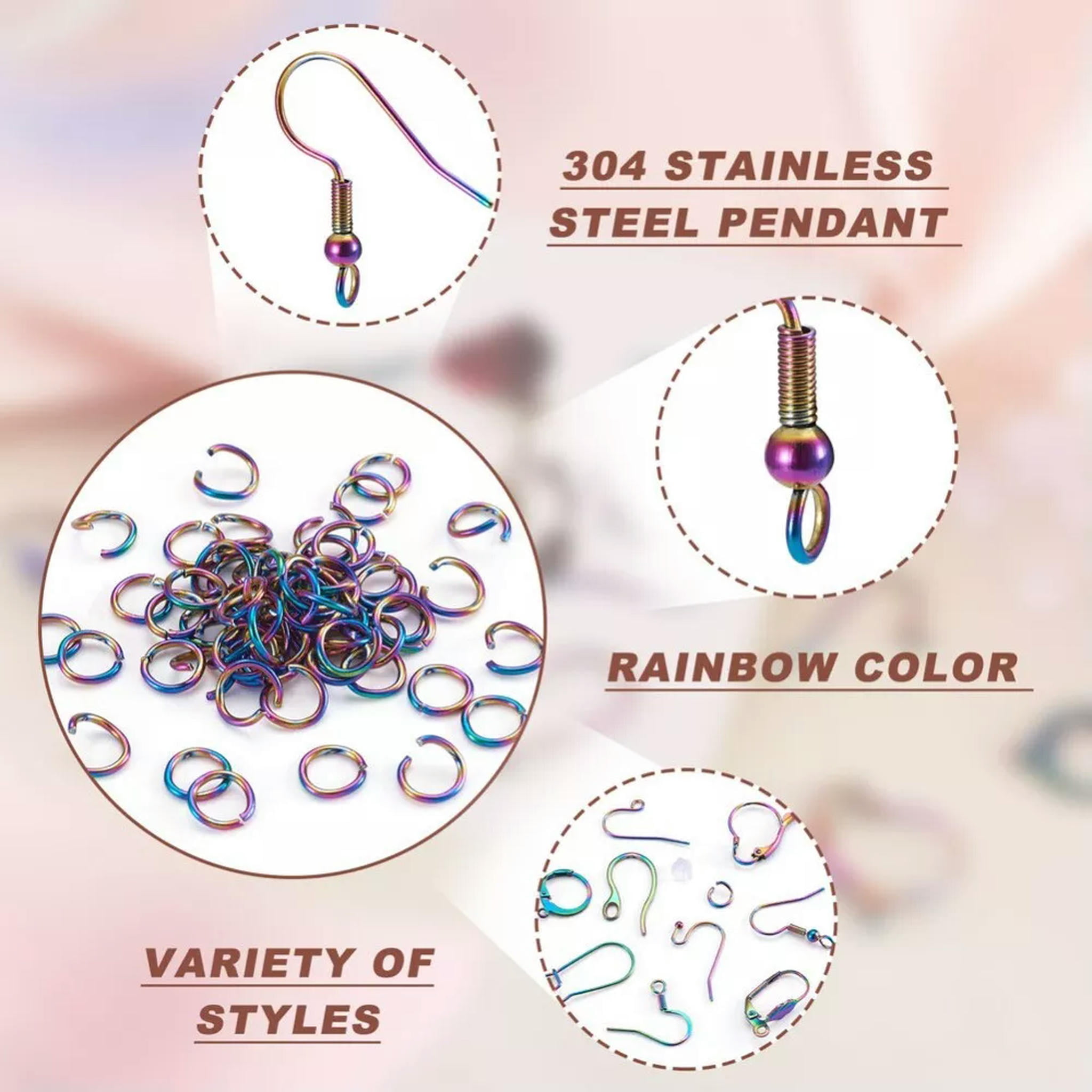 U8MO 1 Box Rainbow Color Leverback Earring Hoop Earring Hooks DIY Jewelry Making Kits