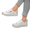 thumbnail image 4 of Willtoo Womens Platform Casual Sneakers Lace Up Side Zipper Low Top Walking Shoes Lightweight Round Toe Fashion Comfort Skate Shoes, 4 of 5