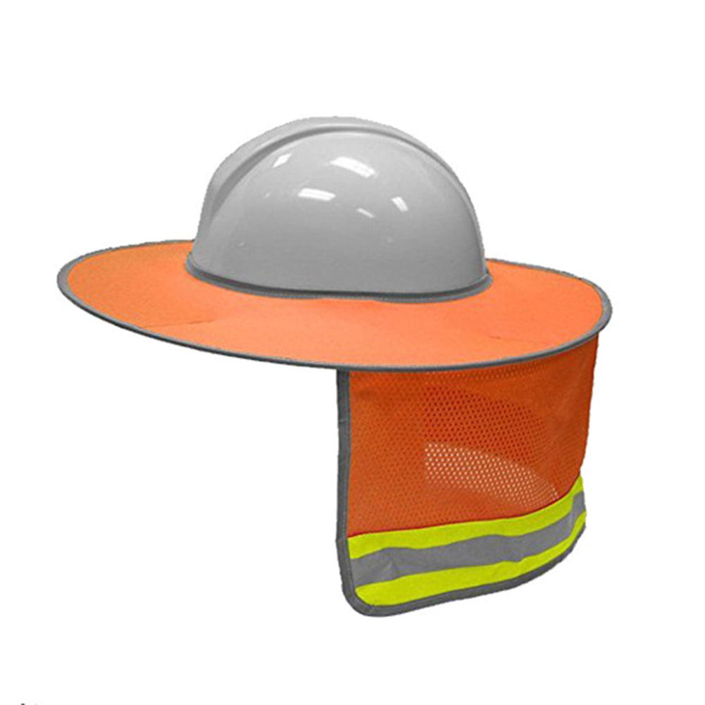 Safety Hard Hat Reflective Stripe Neck Shield Cap Sun Shade Protective Helmets 