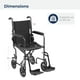 thumbnail image 5 of Silla de ruedas de transporte plegable y ligera Drive Medical TR39E-SV con reposapiés abatible, color plateado, 5 of 5