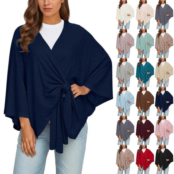 MAIHAN Shawl Wraps for Women,Soft Open Front Poncho Sweater,Lightweight Knit Shawl Cardigan,Loose Fit Travel Wrap,Casual Elegant Cover Up(Black)