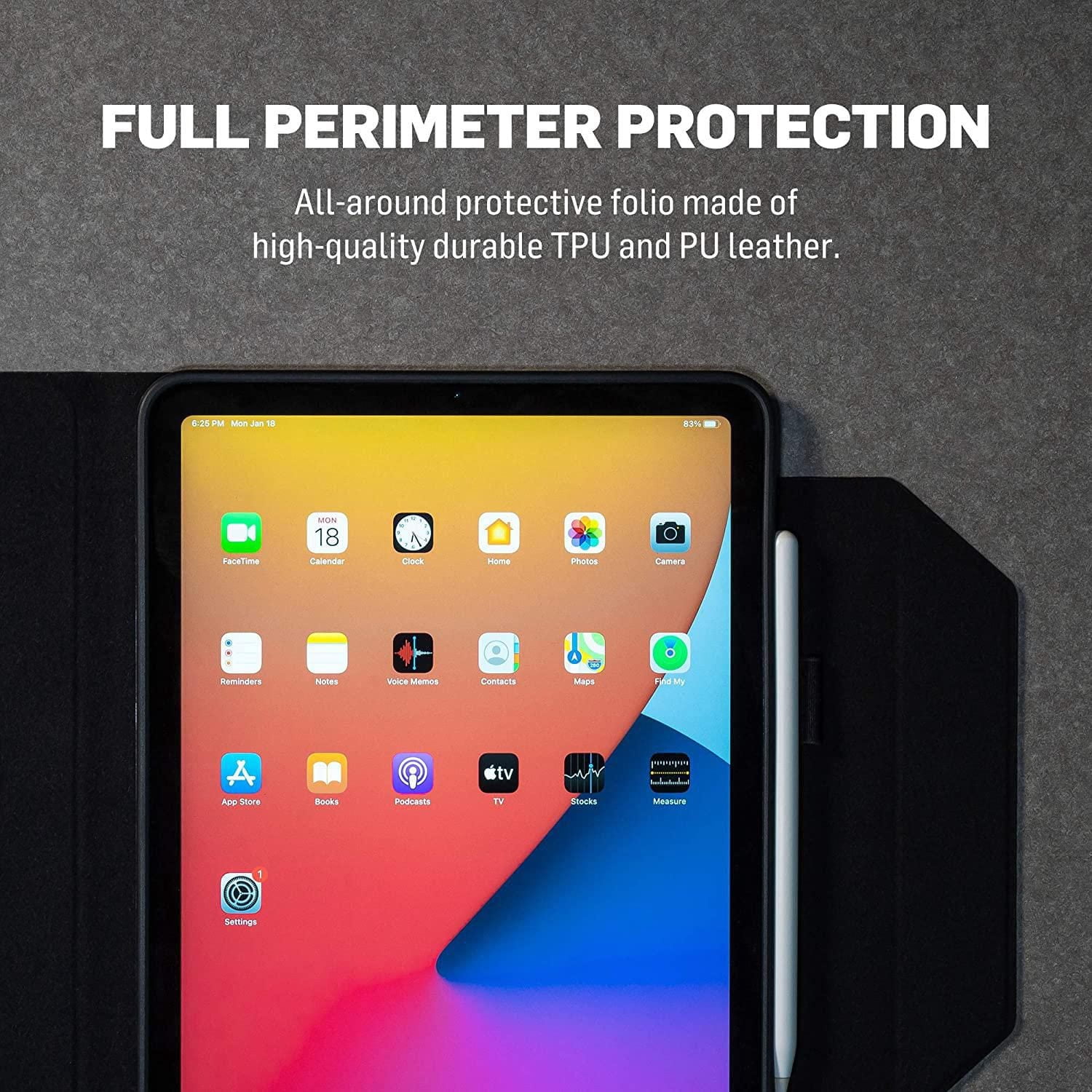 Adonit iPad 10.2 Case 2020 iPad 8th Generation / 2019 iPad 7th Gen Protective, Thin, Magnetic Stand Hard Back Shell Sleep/Wake Smart Cover Case with Pencil Holder for iPad 10.2 Inch