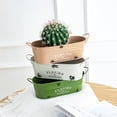 thumbnail image 2 of Miangastore Iron Flowerpots Khaki Oval 2Pcs 12.9X4.8X4.1In, 2 of 8