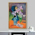 thumbnail image 2 of IDEA4WALL Framed Wall Art Still Life with Flowers and Idol by Paul Gauguin Historic Cultural Illustrations Fine Art Retro Canvas Print for Living Room, Bedroom, Office - Natural 24"x36", 2 of 5
