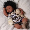thumbnail image 3 of Muñeca Reborn BABESIDE Black Boy de 50 cm con kit de alimentación para niños de más de 3 años, 3 of 7