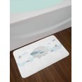 thumbnail image 2 of Scandinavian Bath Mat, Underwater Whales with Moon and Castles on Clouds, Plush Bathroom Decor Mat with Non Slip Backing, 29.5" X 17.5", Pale Grey Pale Blue Teal, by Ambesonne, 2 of 2