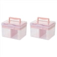 thumbnail image 1 of 2X Caja de Almacenamiento Apilable Transparente para Manualidades con Bandeja de Almacenamiento Contenedor de Almacenamiento Multiusos de PláStico Estuche de Viaje PortáTil, Rosa, 1 of 5