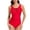 #0140-Red, variant on Pounoo Womens One Piece Swimsuits Mesh Patchwork Deep V Neck Slim Fit Stretchy Breathable Swimwear Bathing Suits Beach Pool Wear Gift