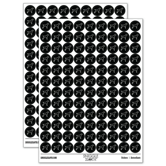 German Shorthaired Pointer Dog Outline 200  Round Stickers - Black - Gloss Finish - 0.50" Size