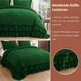 thumbnail image 5 of 1 Piece Luxury 5 Inch Two Layer Ruffle Comforter 550 GSM All Season (Twin/Twin XL Size) Premium Super Soft - 800 TC, 100% Egyptian Cotton- Solid Green Colour, 5 of 7
