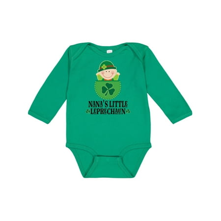 

Inktastic Irish Nana Little Leprechaun Gift Baby Boy or Baby Girl Long Sleeve Bodysuit