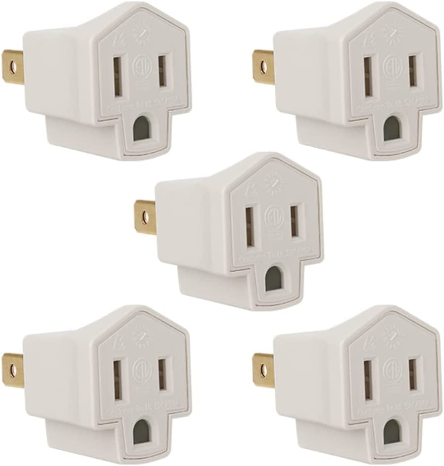 Maximm 2 Prong to 3 Prong Adapter, Ground Lifter Plug and Outlet