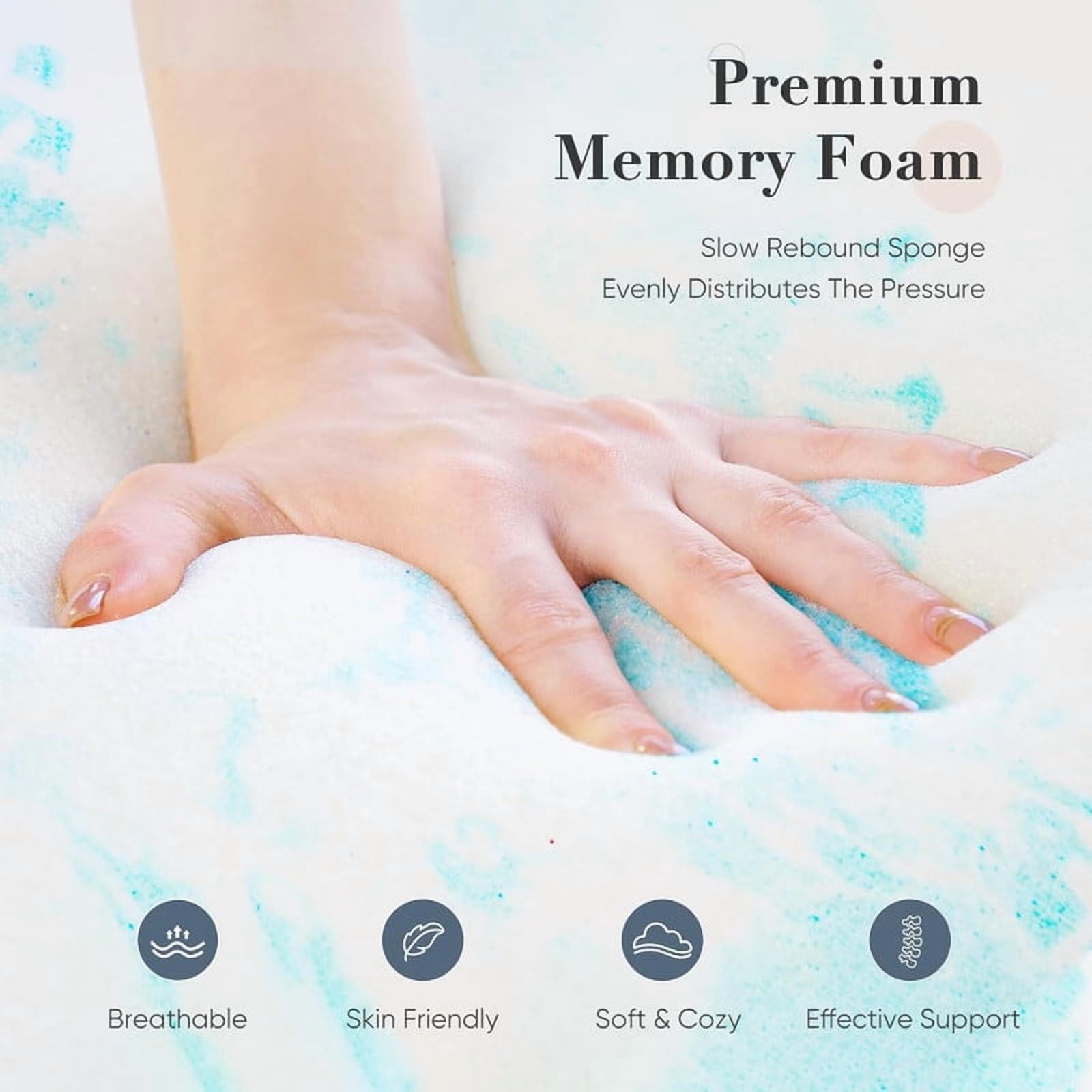 Sybels 2 Inch Full Size Gel Memory Foam Mattress, Relieve back pain, CertiPUR-US Certified