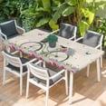 thumbnail image 2 of Farmhouse Spring Table Cloths for 6 Foot Rectangle Tables, Retro Bicycles Flowers Vines Butterfly Patio Waterproof Elastic Fitted Tablecloths, Washable Rectangular Table Cover for Camping, 2 of 8